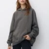 PULL & BEAR Basic OversizeFelpa Con CappuccioKhaki Donna Felpe PUC21J11W-N11 -PULL - BEAR Negozio ad1b0b2193714f168f27acb57762f5c9