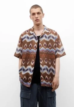 PULL & BEAR Print Short SleeveCamiciaBrown Uomo Camicie PUC22D0JO-O11