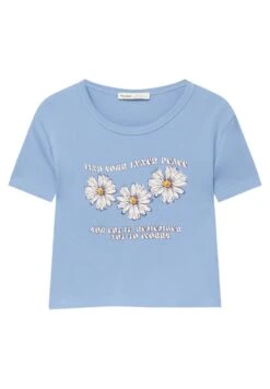 PULL & BEAR Short Sleeve GraphicT-Shirt Con StampaStone Blue Denim Donna T-shirt E Top PUC21D2FX-K11 -PULL - BEAR Negozio bae5ebff517f4912817f2a816f498f60