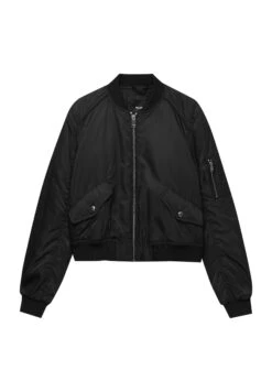 PULL & BEAR Zipped Basic- Giubbotto Bomber - Black -PULL - BEAR Negozio bb9a77fc712b42b9805d4104bc4806f5