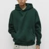PULL & BEAR BOXY FIT - Felpa Con Cappuccio - Dark Green -PULL - BEAR Negozio bcbc4e07cc354b4ba63887bd842b0275
