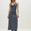 PULL & BEAR SHIMMERY DRAPED - MIDI - Vestito Elegante - Grey