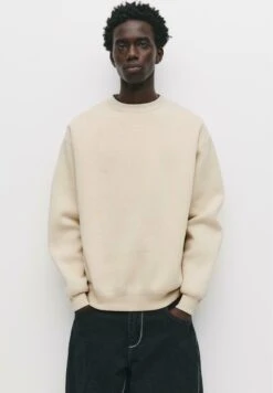 PULL & BEAR ROUND NECK - Felpa - Beige