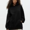PULL & BEAR OversizeFelpa Con CappuccioMottled Black Donna Felpe PUC21J0OH-Q11