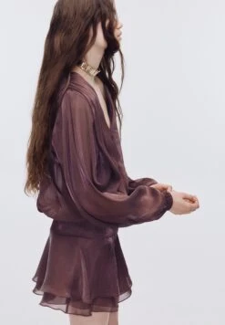 PULL & BEAR SHIMMERY RUFFLE - Vestito Casual - Dark Red -PULL - BEAR Negozio c6dfc9e471aa405a8adabd4e9b9a155a