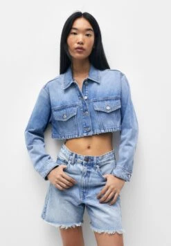 PULL & BEAR CroppedGiacca Di JeansStone Blue Denim Donna Giacche E Blazer PUC21G0HN-K11