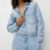 PULL & BEAR Vintage-Fit Long Tuta JumpsuitLight Blue Denim Donna Tute Jumpsuit PUC21T0AH-K11 -PULL - BEAR Negozio c974a1ded956498cbc7b6157b7a7dc5a