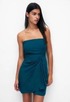 PULL & BEAR Bandeau Mini In Draped FabricVestito EleganteGreen Donna Vestiti PUC21C13L-M11