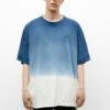 PULL & BEAR Short Sleeve Ombré- T-Shirt Con Stampa - Blue