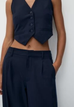 PULL & BEAR Contrast Mid-Rise Wide-LegJeans A SigarettaDark Blue Donna Jeans PUC21A0VJ-K11 -PULL - BEAR Negozio cd174f50cbd2496d9a1d43c7945a5476