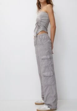 PULL & BEAR With SeamsPantaloni CargoLight Grey Donna Pantaloni PUC21A0VG-C11 -PULL - BEAR Negozio cecc66b1c40e47fb9a3eaf185e99b50c