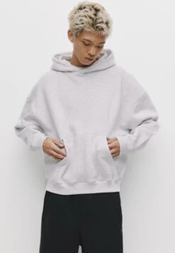 PULL & BEAR BOXY FIT - Felpa Con Cappuccio - Light Grey
