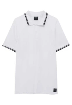 PULL & BEAR With Contrast Collar - Polo - White -PULL - BEAR Negozio d5077add957040b7a125f9b4d27e3d95