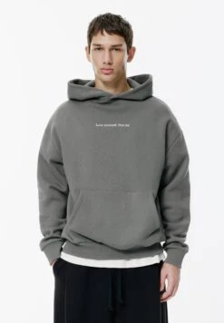 PULL & BEAR WITH SLOGAN - Felpa Con Cappuccio - Light Grey -PULL - BEAR Negozio d7eb168cbf564a3ba2cbe21831eebc59