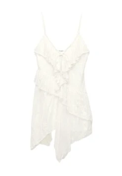 PULL & BEAR ASYMMETRIC WITH RUFFLE - Vestito Casual - Beige -PULL - BEAR Negozio d886edc33e664683a315a4bb237f07c2