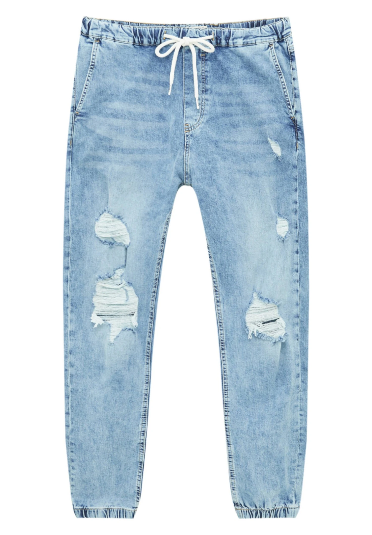 PULL & BEAR Mit Rissen Am Knie - Jeans Tapered Fit - Royal Blue 9 PULL & BEAR Mit Rissen Am Knie - Jeans Tapered Fit - Royal Blue - immagine 7