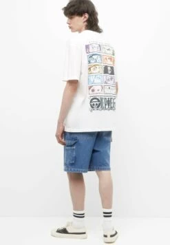 PULL & BEAR One Piece CharactersT-Shirt Con StampaWhite Uomo T-shirt E Polo PUC22O1N0-A11