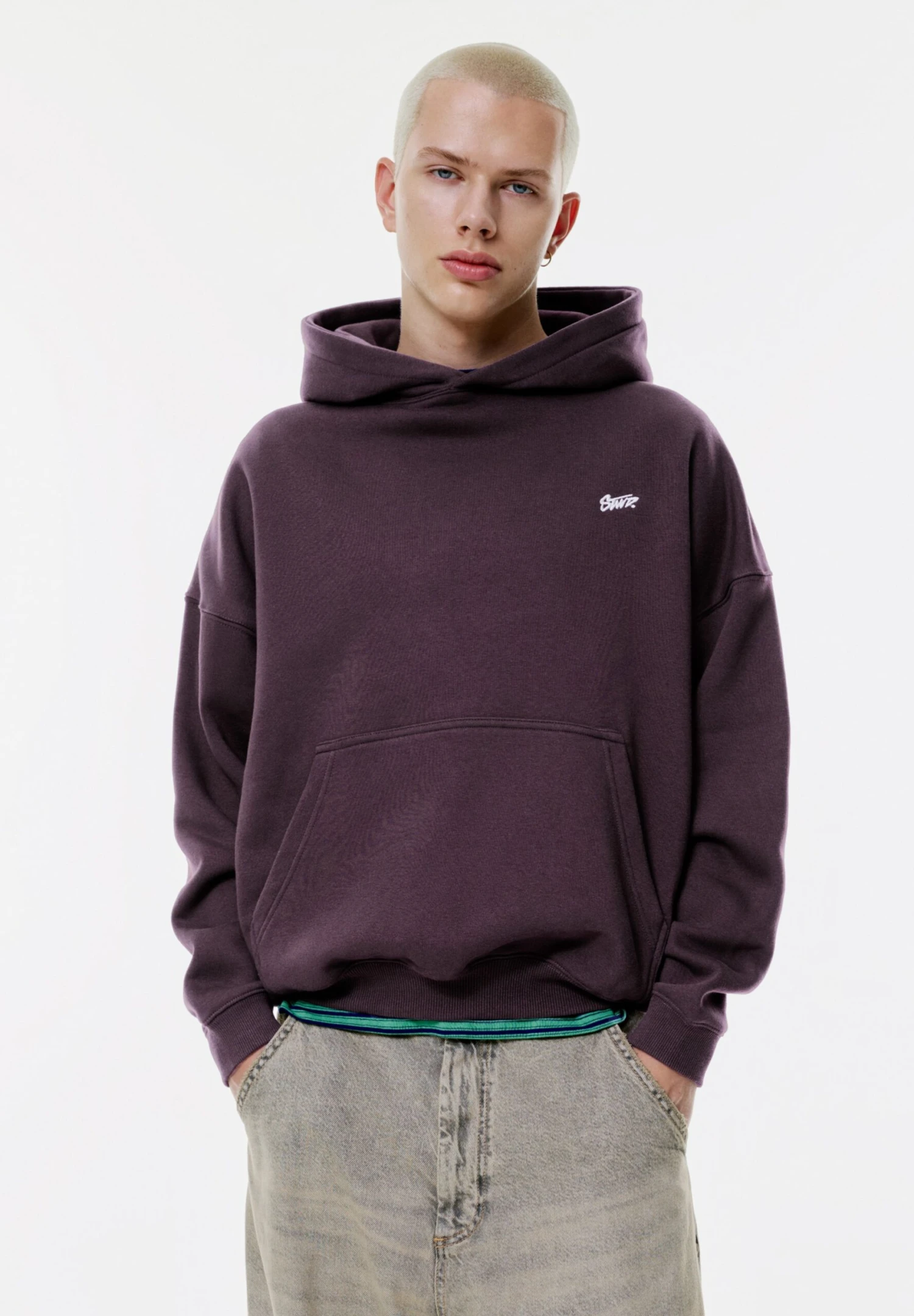 PULL & BEAR STWD EMBROIDERED LOGO - Felpa Con Cappuccio - Mauve 3 PULL & BEAR STWD EMBROIDERED LOGO - Felpa Con Cappuccio - Mauve