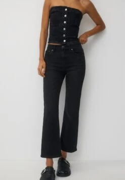 PULL & BEAR High-Waist - Jeans A Zampa - Black