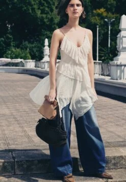 PULL & BEAR ASYMMETRIC WITH RUFFLE - Vestito Casual - Beige -PULL - BEAR Negozio e0f19cf2b78c43058f8c5964b5f67a0c