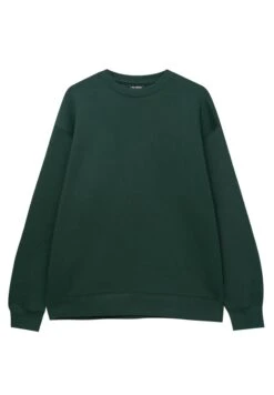 PULL & BEAR Basic Coloured Round Neck - Felpa - Dark Green -PULL - BEAR Negozio e468ae4eb04844da92244f46a4d564cd