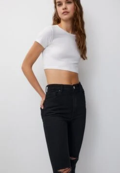 PULL & BEAR Super High Waisted - Jeans Skinny Fit - Black -PULL - BEAR Negozio e6ad0af0ecd746828b54a9f8684e6bdc