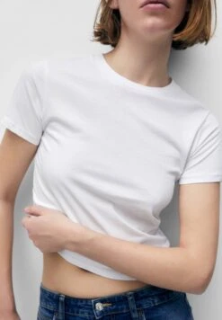 PULL & BEAR Basic Short Sleeve T-Shirt BasicWhite Donna T-shirt E Top PUC21D29K-A11 -PULL - BEAR Negozio ecab6e74476f470785ae4dc05f7dd65d