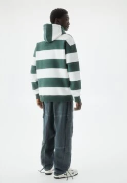 PULL & BEAR Striped - Felpa Con Cappuccio - Green -PULL - BEAR Negozio ef807dfe8d07481ca4570b9a985d20dc