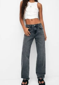 PULL & BEAR Mid-Waist Jeans A SigarettaGrey Donna Jeans PUC21N0KJ-C11