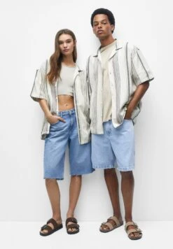 PULL & BEAR Short Sleeve RusticCamiciaBeige Donna Camicie E Bluse PUC22D0JV-B11