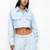 PULL & BEAR Cropped OverGiacca Di JeansStone Blue Denim Donna Giacche E Blazer PUC21G0I0-K11 -PULL - BEAR Negozio f31644d26155432192e6473f66fc3fcf