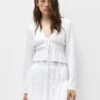 PULL & BEAR With Shirring And Ruffles - Gonna A Campana - White