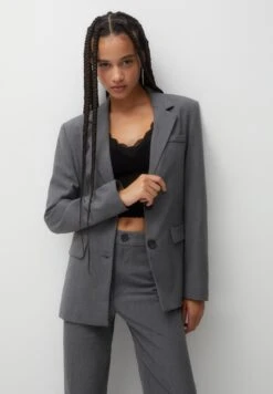 PULL & BEAR Double Breasted With Flap PocketsBlazerGrey Donna Giacche E Blazer PUC21G0IK-C12