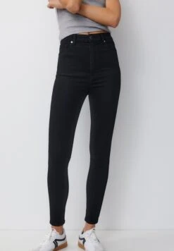 PULL & BEAR Super High WaistedJeans Skinny FitMottled Black Donna Jeans PUC21N0MA-Q11
