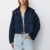 PULL & BEAR Collar Waxed CroppedGiacca LeggeraDark Blue Donna Giacche E Blazer PUC21U0GO-K11 -PULL - BEAR Negozio f9ac274810e444718f73c86ac92da205