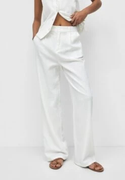 PULL & BEAR Rustic Straight Fit PantaloniWhite Donna Pantaloni PUC21A0T6-A11