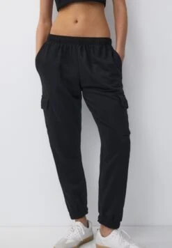 PULL & BEAR JoggersPantaloni CargoBlack Donna Pantaloni PUC21A0VQ-Q11