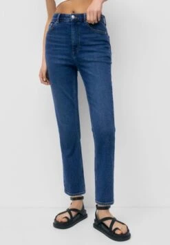 PULL & BEAR High Waist MomJeans Slim FitDark Blue Donna Jeans PUC21N0KG-K11