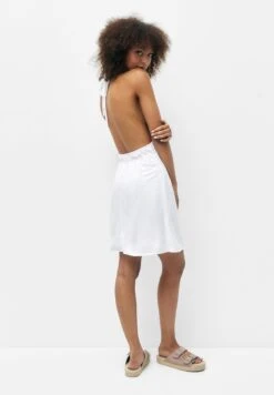 PULL & BEAR Short Tie Dye Halter- Vestito Estivo - White -PULL - BEAR Negozio fcd980ae0bf741b299252020f5756136