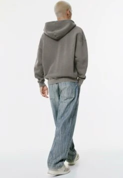 PULL & BEAR WASHED BOXY HOODIE - Felpa Con Zip - Grey -PULL - BEAR Negozio fdc39bf8f6fd4a1caf48057d2abb9363