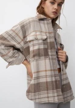 PULL & BEAR CheckGiacca Da Mezza StagioneSand Donna Giacche E Blazer PUC21G0IN-B11 -PULL - BEAR Negozio fe111018d20c48b39f6883ec5e053797