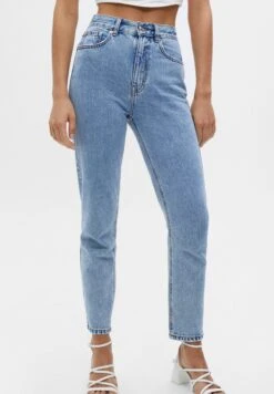 PULL & BEAR Mom FitJeans Tapered FitBlue Denim Donna Jeans PUC21N0ER-K14