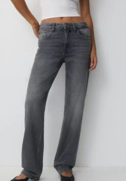 PULL & BEAR Mid Waist Jeans A SigarettaGrey Donna Jeans PUC21N0LU-C11