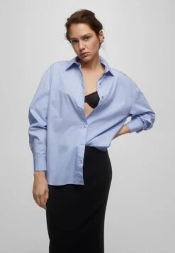 PULL & BEAR Basic-PopelinCamiciaStone Blue Denim Donna Camicie E Bluse PUC21E0SS-K11